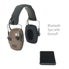 Навушники активні шумоподавляючі Impact Sport Bluetooth Dark Earth R-02549 коричневі тактичні для стрільби - зображення 4