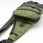 Тактическая сумка-слинг с кобурой на липучке плечевая однолямочная, олива через плечо, нагрудная сумка-кобура - изображение 3