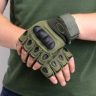 Чоловічі рукавиці без пальців тактичні, рукавиці тактичні олива стрілецькі, Тактичні рукавички для самооборони Олива (L) XL - зображення 1