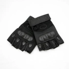 Рукавички військові, Тактичні рукавички для самооборони, Літні військові рукавички без пальців Чорні (L) XL - зображення 1