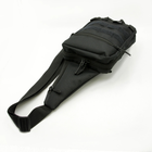 Тактическая сумка-слинг с кобурой на липучке плечевая однолямочная, чорна через плечо, нагрудная сумка-кобура - изображение 7