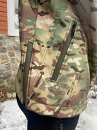 Тактична куртка Softshell армійська військова флісова куртка колір мультикам софтшел розмір 56 для ЗСУ 56-01 - зображення 5