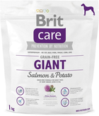 Сухий корм для собак вагою від 45 кг Brit Care GF Giant Salmon & Potato 1 кг (8595602510245)