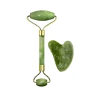 Нефритовый набор для массажа лица: ролик-массажер и скребок Anti Aging Facial Massage Gift Set