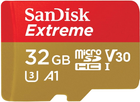 Sandisk microSDHC 32GB Extreme Action A1 Class 10 V30 UHS-I U3 (SDSQXAF-032G-GN6AA) - зображення 1