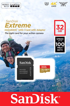 Sandisk microSDHC 32GB Extreme Action A1 Class 10 V30 UHS-I U3 (SDSQXAF-032G-GN6AA) - зображення 4