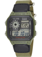 Мужские наручные часы CASIO AE-1200WHB-3B Зеленые с черным
