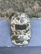 Кепка-бейсболка из хлопка с липучкой спереди для ВСУ кепка тактическая военная камуфляжная Пиксель - изображение 4