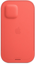 Чохол-кишеня Apple MagSafe Leather Sleeve для Apple iPhone 12/12 Pro Pink Citrus (MHYA3) - зображення 4
