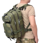 Рюкзак туристичний ранець сумка для виживання Оливковий 35 л Alop дволямковий із системою безлічі практичних кишень і відділень для походів - зображення 4