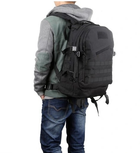 Рюкзак туристический ранец сумка на плечи для выживание Черный 40 л (Alop) водонепроницаемый двулямочный с множеством практичных карманов и отделений - изображение 5
