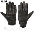 Тактические сенсорные кожаные перчатки Holik Beth black размер XS - изображение 2