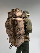 Рюкзак тактический военный большой объем 120 литров Кордура Светлый камуфляж - изображение 7