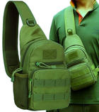Тактическая армейская мужская сумка-слинг Survival 5904555954359 хаки - изображение 7