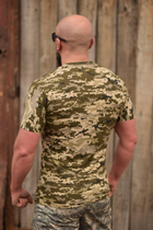 Тактична чоловіча футболка 48 розмір M військова армійська бавовняна футболка колір піксель для ЗСУ 27-114 - зображення 3