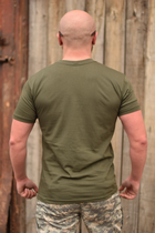Тактична чоловіча футболка 48 розмір M військова армійська бавовняна футболка колір олива хакі для ЗСУ 26-103 - зображення 5