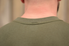 Тактична чоловіча футболка 52 розмір XL військова армійська бавовняна футболка колір олива хакі для ЗСУ 26-102 - зображення 9
