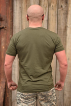 Тактична чоловіча футболка 58 розмір 4XL військова армійська бавовняна футболка колір олива хакі для ЗСУ 58-108 - зображення 5