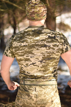 Тактична чоловіча футболка 54 розмір XXL військова армійська бавовняна футболка колір піксель для ЗСУ 27-116 - зображення 6