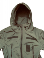 Куртка софтшелл олива тактична куртка Soft Shell непромокальна армійська куртка для військових розмір M - зображення 5