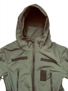 Куртка софтшелл олива тактична куртка Soft Shell непромокальна армійська куртка для військових розмір L - зображення 5