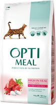 Сухой корм для кошек Optimeal Extra Taste с высоким содержанием телятины