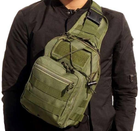Тактическая сумка-слинг Molle Tactical Sling Bag через плечо нагрудная олива - изображение 6