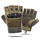 Тактичні рукавички Oakley відкриті Олива, безпалі армійські рукавички розмір L - изображение 2