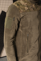 Кофта флисовая мужская тактическая с липучками под шевроны Bikatex Турция ВСУ (ЗСУ) Мультикам 8102 XL хаки - изображение 6