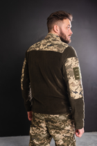 Кофта флисовая мужская военная тактическая с липучками под шевроны ВСУ (ЗСУ) Пиксель 8027 52 размер хаки - изображение 8