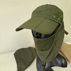 Кепка із захистом тактична капелюх від УФ-променів із захистом шиї від сонця рибацька кепка ARCTERYX Оливкова (АН-1625) - зображення 4
