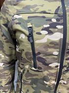 Куртка тактична на флісі, Мультикам, розмір XXL, підкладка — фліс, демісезонна флісова куртка для військових - зображення 9