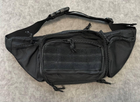 Бананка тактична чорна , сумка на пояс із кобурою, сумка нагрудна чорний - зображення 4