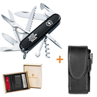 Комплект Нож Victorinox Huntsman Ukraine 1.3713.3_T0300u + Чехол с фонариком Police