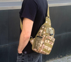 Нагрудная сумка рюкзак тактическая военная Darvoz Coyote 38х19.5х11 см Пиксель - изображение 3