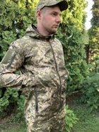 Куртка летняя влагоустойчивая с капюшоном пиксель soft-shell, Куртка пиксель,Тактическая военная ветровка ВСУ 50р. - изображение 3