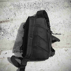 Чоловіча сумка рюкзак METR+ армійська барсетка месенджер 37х20х15 см Чорний - зображення 7