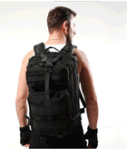 Тактичний похідний рюкзак Military військовий рюкзак водовідштовхувальний 25 л 45х24х22 см Чорний - зображення 3