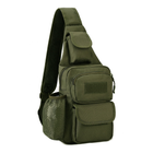 Чоловіча сумка рюкзак METR+ армійська барсетка на одній лямці USB вихід 33х18х10 см Хакі - зображення 1