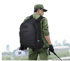 Тактичний похідний рюкзак Military військовий водовідштовхуючий рюкзак 30 л 49x34x16 см Чорний - зображення 5