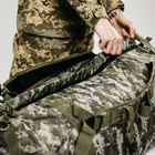 Баул армійський піксель, сумка баул армійський 120 л тактичний баул, тактичний баул-рюкзак - зображення 8