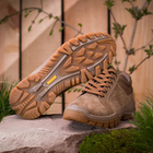 Берцы ботинки тактическая обувь кроссовки облегченные натуральная гидрофобная кожа усиленная пятка и носок Койот 47 (32 см) - изображение 7