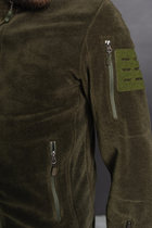 Кофта флисовая мужская военная тактическая с липучками под шевроны ВСУ (ЗСУ) Турция L 7343 хаки - изображение 5