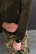 Кофта флисовая мужская военная тактическая с липучками под шевроны ВСУ (ЗСУ) Турция XXL 7345 хаки - изображение 5