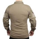 Тактическая рубашка Lesko A655 Sand Khaki 2XL уличная хлопковая рубашка с подъемным воротником - изображение 3