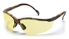 Тактические очки защитные открытые в камуфлированной оправе Pyramex Venture-2 Camo (amber) желтые - изображение 1