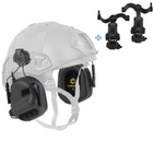Активні навушники для стрільби Earmor M31H Чорні на шолом + Premium кріплення Чебурашка (12773kr) - зображення 1