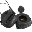 Активні навушники для стрільби Earmor M31H Чорні на шолом + Premium кріплення Чебурашка (12773kr) - зображення 6