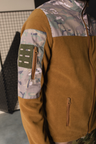 Кофта флісова чоловіча військова тактична з липучками під шеврони ЗСУ Мультикам 8164 56 розмір койот - зображення 7