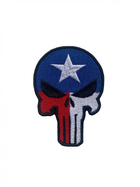 Шеврон на липучке Punisher флаг Техаса 8.5см х 6см (12237)